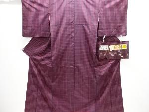 たかし織物製　格子織出し本場大島紬着物アンサンブル